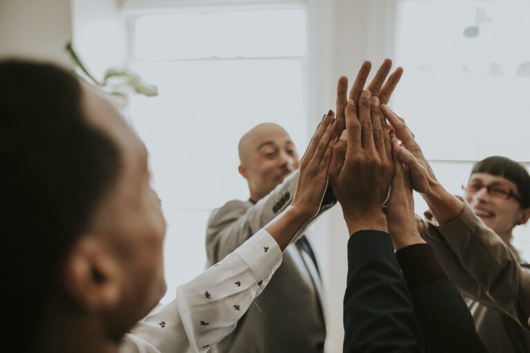 Team making a high five